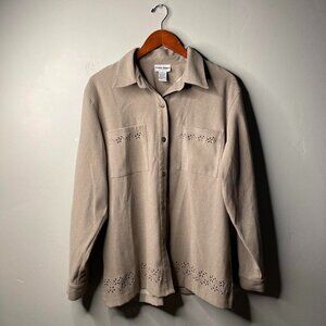 Y2K vintage tan Alfred Dunner button up size 14